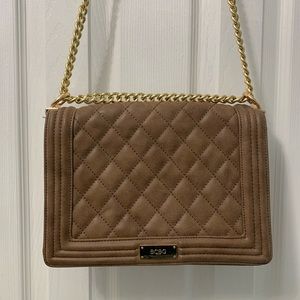 BCBG quilted faux leather shoulder bag